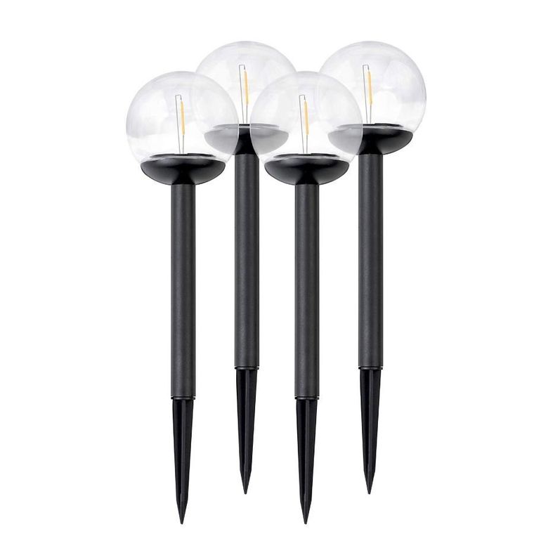 Ilumen, lampka solarna, przeźroczysta, kula, 4 szt.