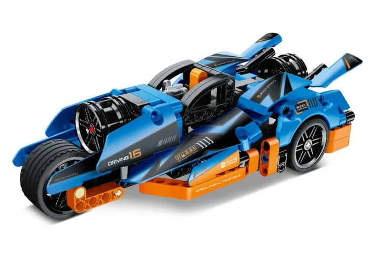 iM.Master, motocykl niebieski, klocki, 202 elementy