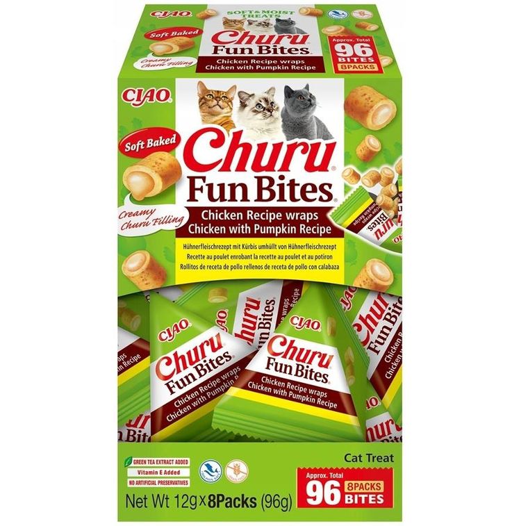 Inaba, Cat Fun Bites, Chicken & Pumpkin, przysmak dla kota, 8-12g