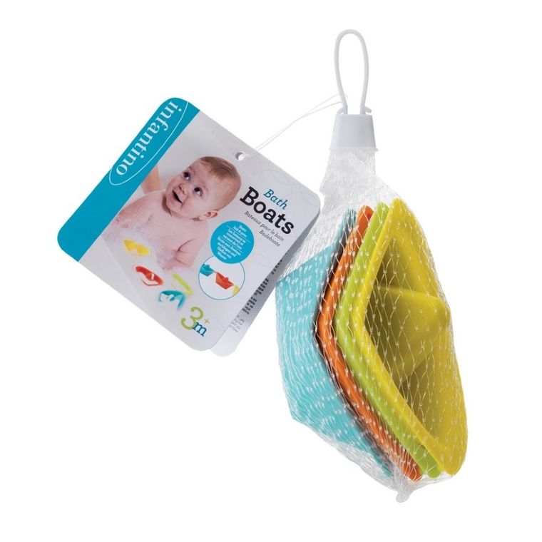 Infantino, kolorowe łódeczki, zabawka do kąpieli, 4 szt.