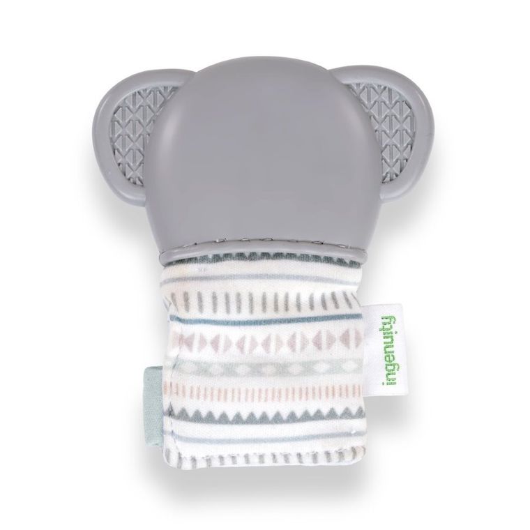 InGenuity, Słonik Van, gryzak z rękawiczką, szary, 3m+