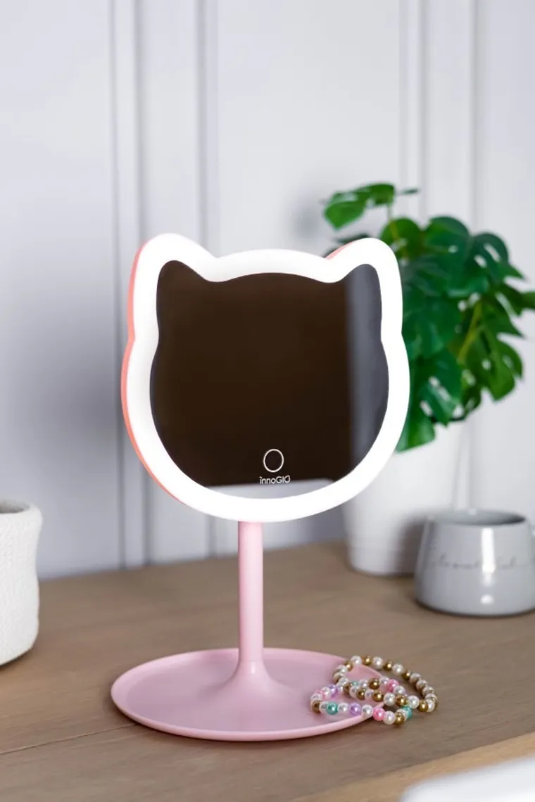 InnoGIO, GIO perfect, Pink Cat, lusterko kosmetyczne z podświetleniem, Kotek