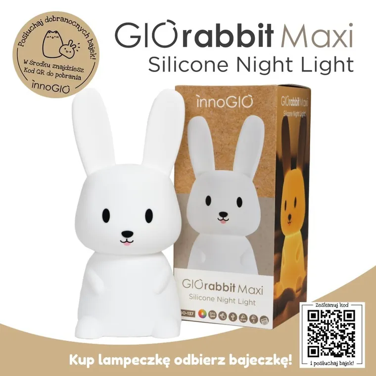 InnoGIO, GIObunny, silikonowa lampka nocna, maxi