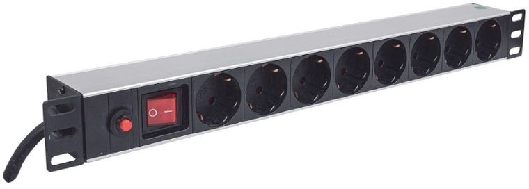 Intellinet, listwa zasilająca, 19", 1U, 3m, bezpiecznik