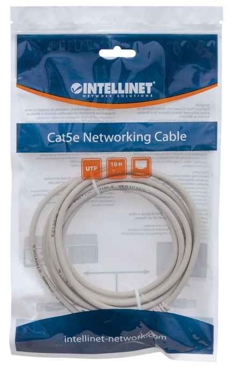 Intellinet, patchcord, kat. 5e, UTP, 3m, szary