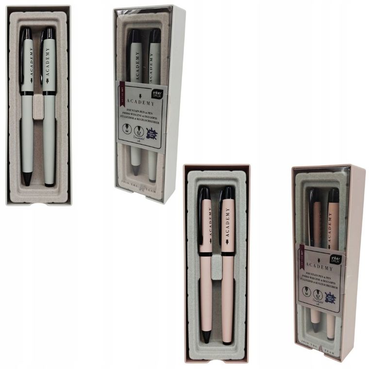Interdruk, Academy, zestaw: pióro wieczne + długopis w etui, 1 szt.