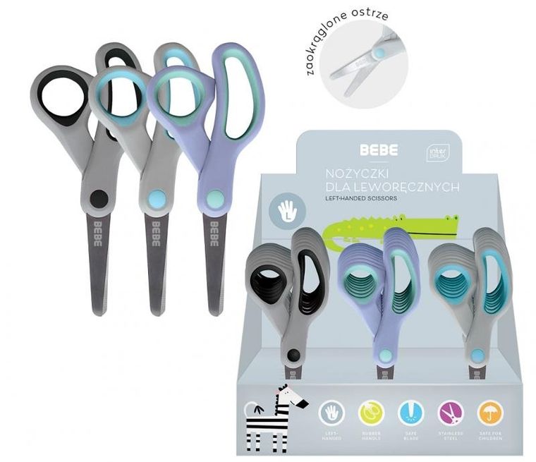 Interdruk, nożyczki szkolne, leworęczne, 13 cm