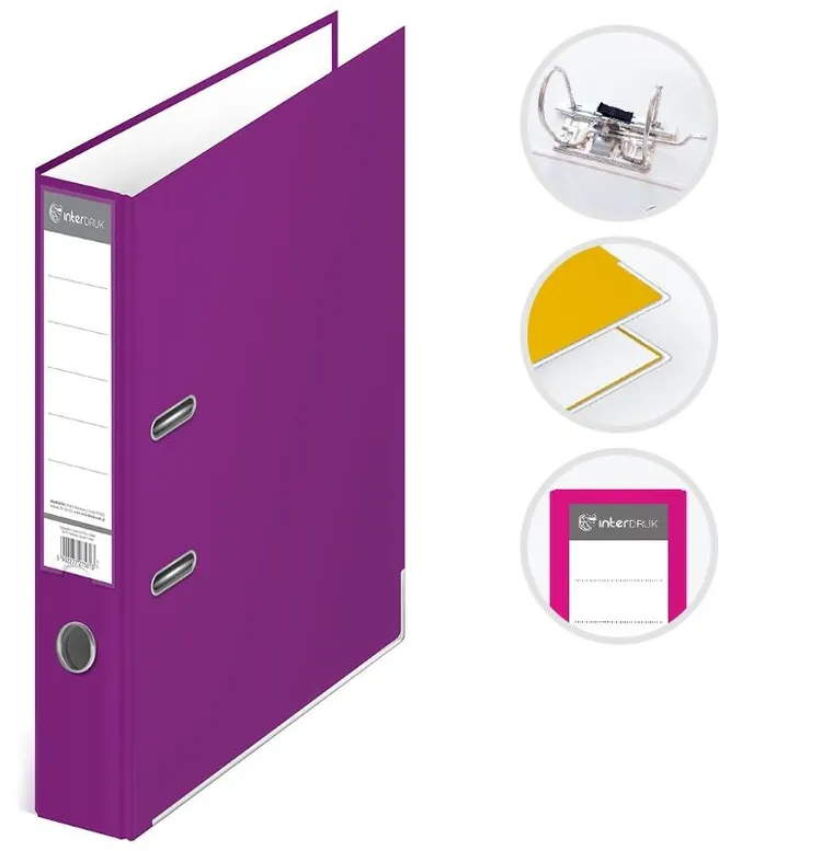 Interdruk, segregator A4/75/2R, fiolet
