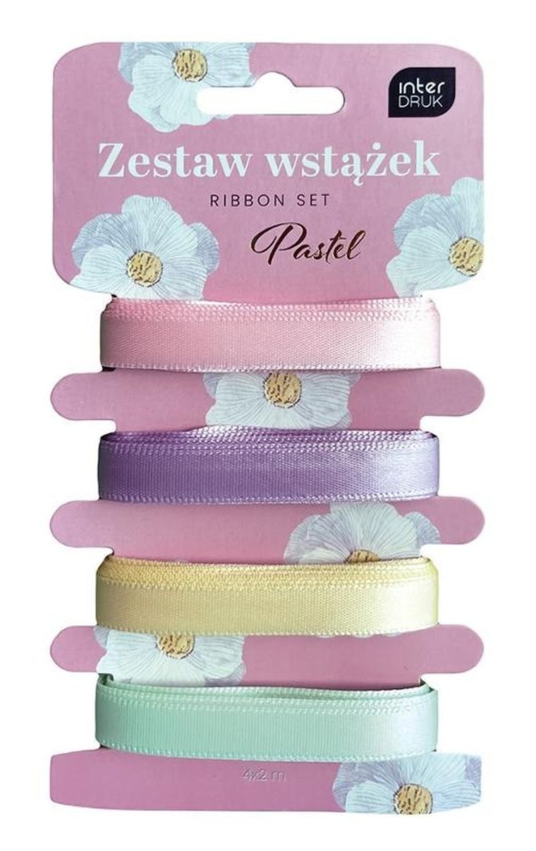 Interdruk, zestaw wstążek, pastel, 4-2m