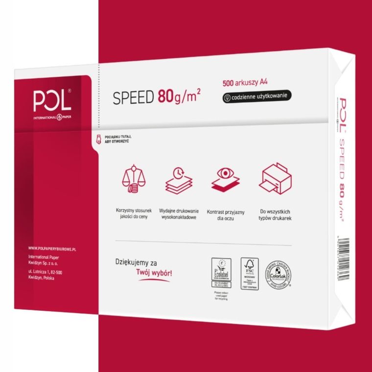 International Paper, Polspeed, papier xero, A4
