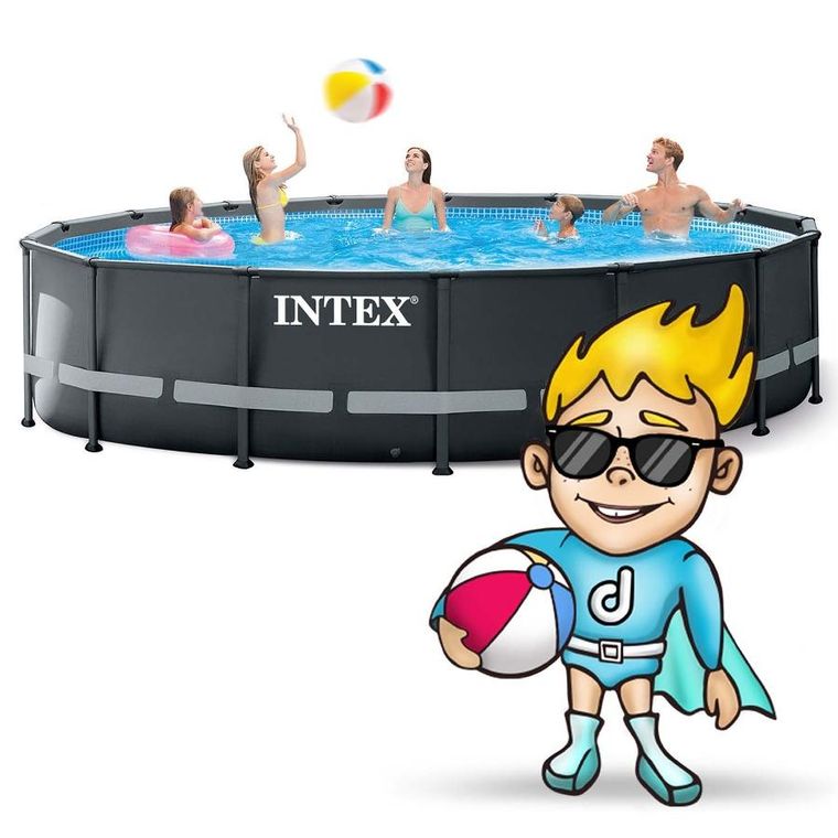 Intex, basen ogrodowy stelażowy, 488-122 cm, zestaw 21w1