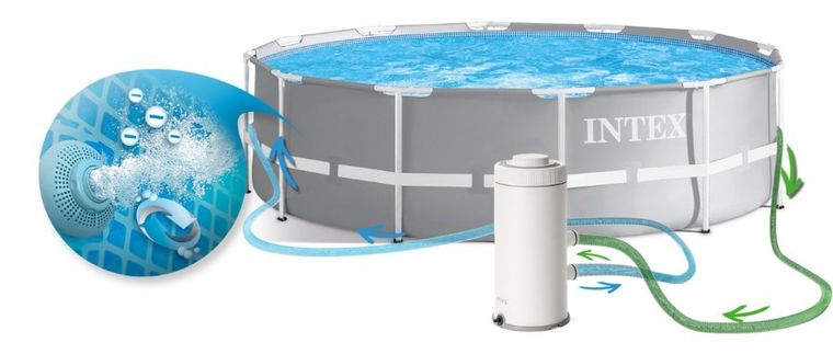 Intex, basen ogrodowy stelażowy, zestaw 17w1, 366-99 cm