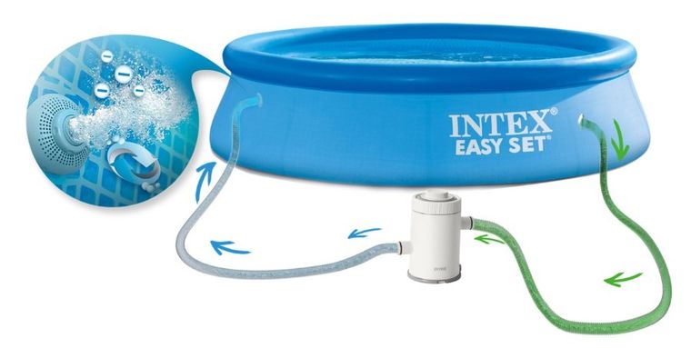 Intex, basen rozporowy z pompą filtrującą i akcesoriami, okrągły, 244-61 cm