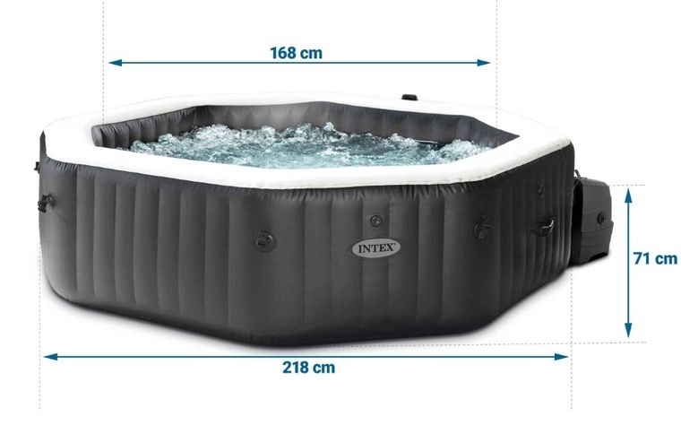 Intex, dmuchane SPA jacuzzi z hydromasażem, 6 os., akcesoria, 218-71 cm
