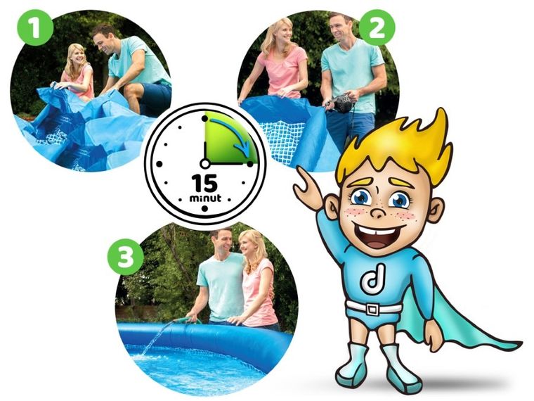 Intex, Easy Set, basen, śr. 4,57 m, pompa filtrująca 220-240V, zestaw