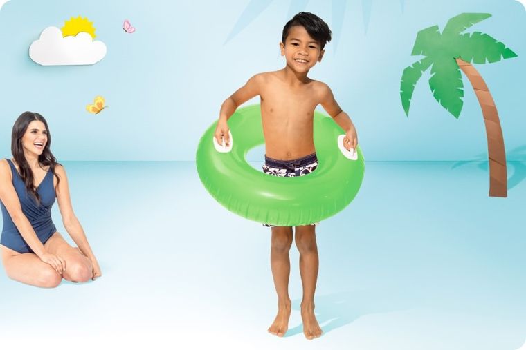 Intex, koło do pływania uchwyty, zielone