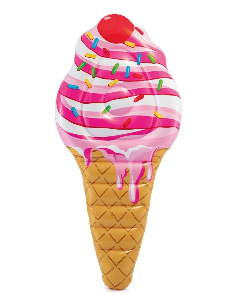 Intex, Lód rożek, dmuchany materac plażowy, 224-107 cm