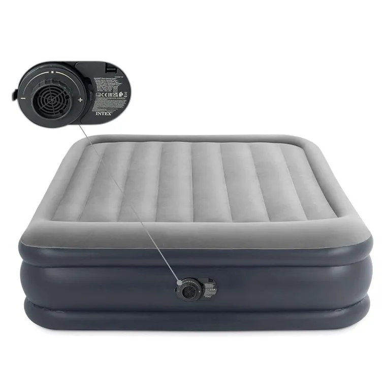 Intex, materac dmuchany, z wbudowaną pompką elektryczną, 203-152-42 cm