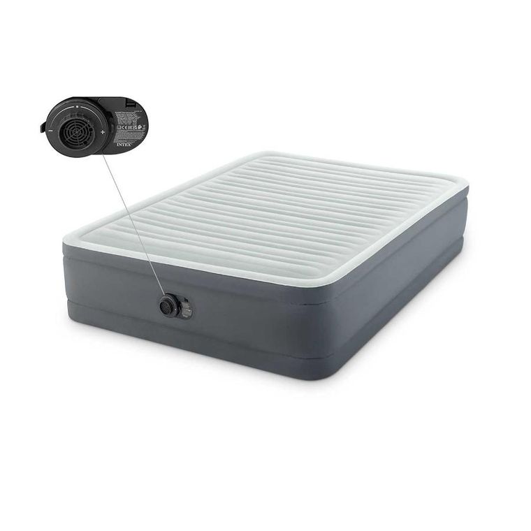 Intex, materac dmuchany z wbudowaną pompką elektryczną, 203-152-46 cm