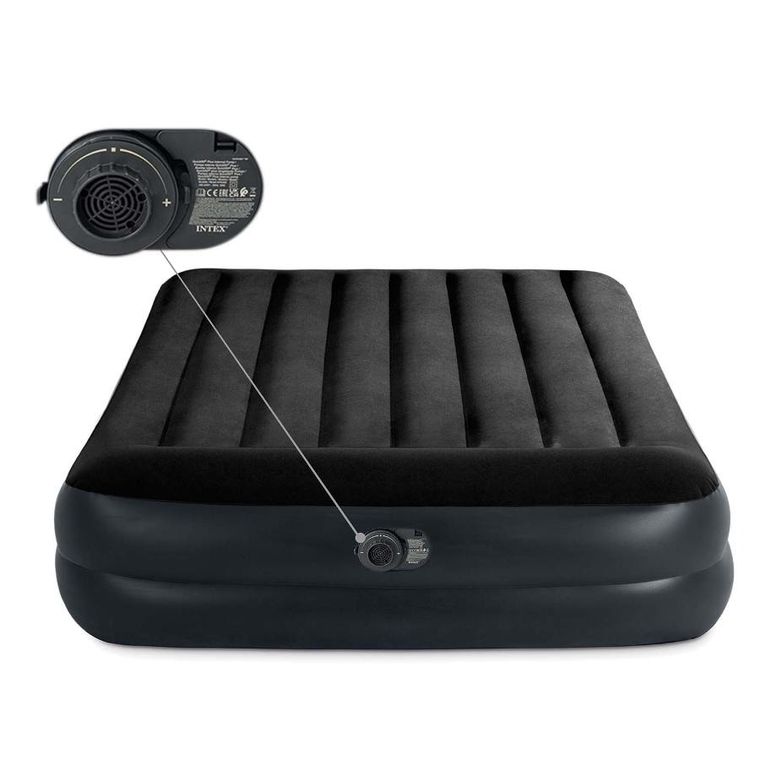 Intex, materac dmuchany, z wbudowaną pompką elektryczną