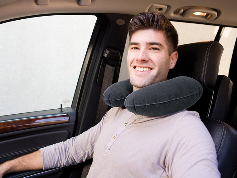 Intex, poduszka podróżna, rogal, welurowa