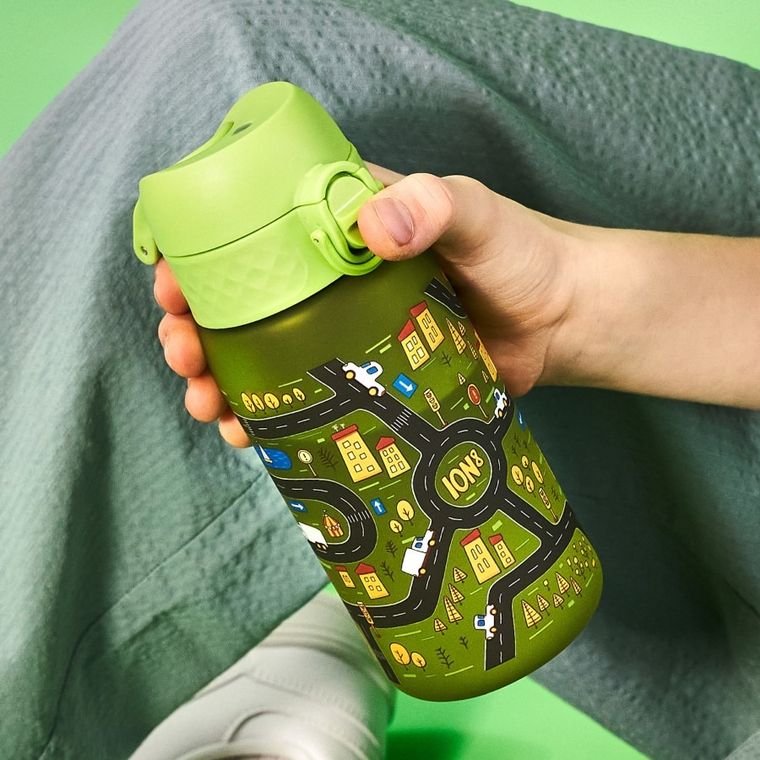 Ion8, Auta, bidon z ustnikiem, zielony, 350 ml