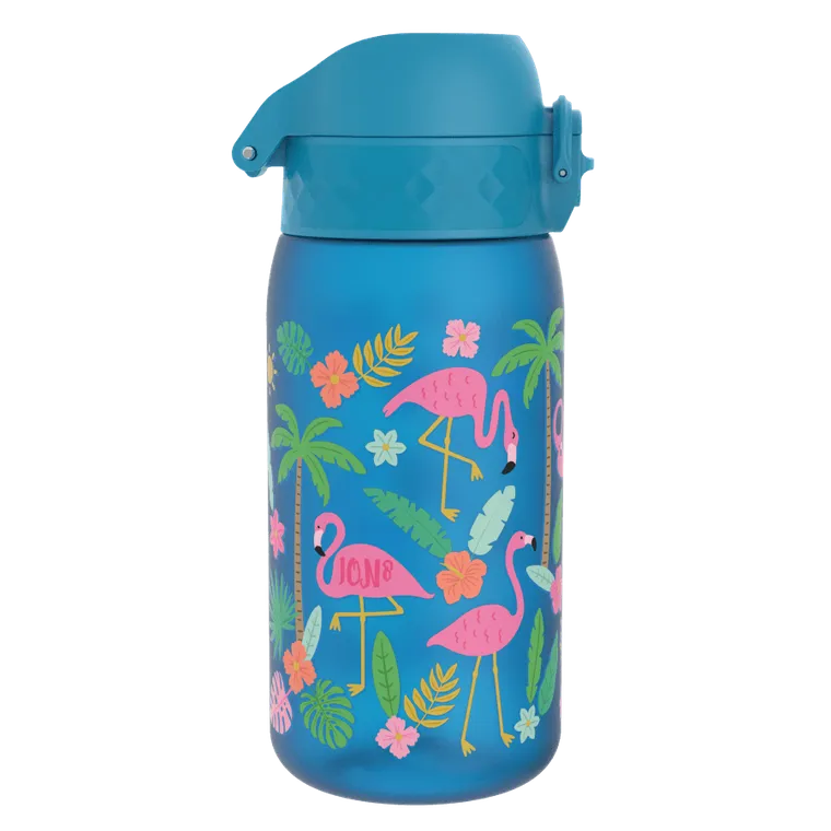 Ion8, Flamingi, bidon z ustnikiem, niebieski, 350 ml