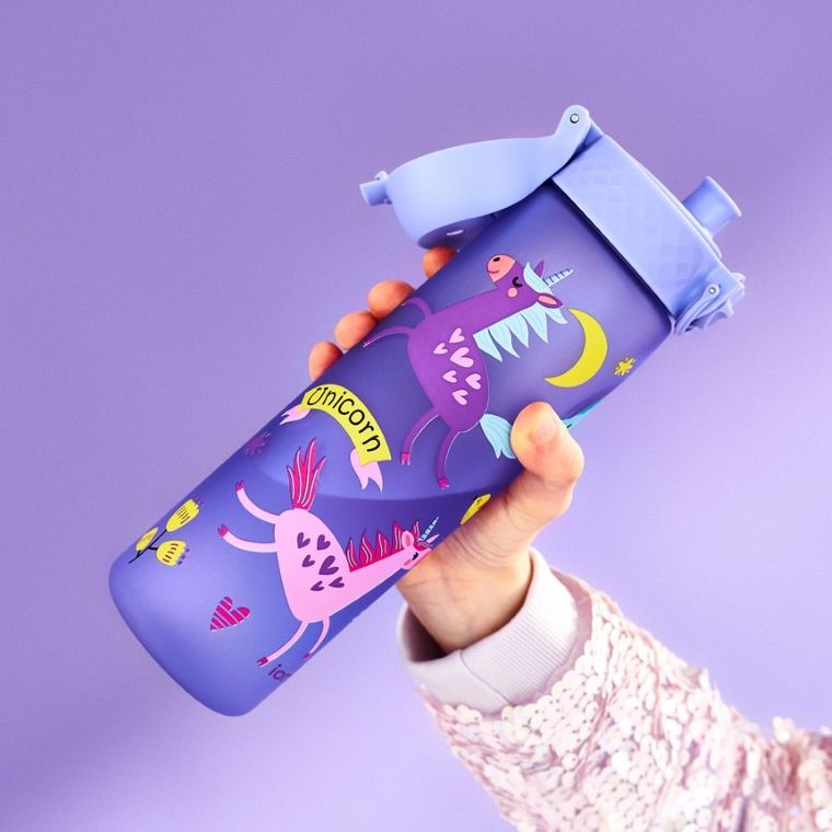 ION8, Jednorożec, bidon z ustnikiem, fioletowy, 500 ml
