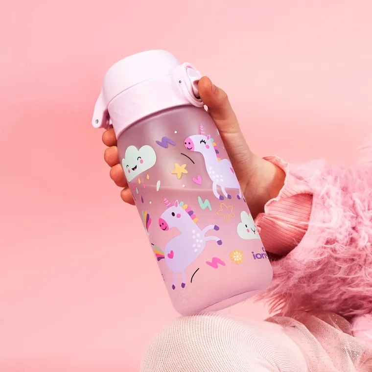 Ion8, Jednorożec, bidon z ustnikiem, liliowy, 350 ml