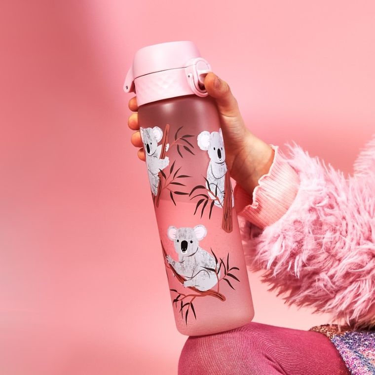 Ion8, Koala, bidon z ustnikiem, różowy, 500 ml