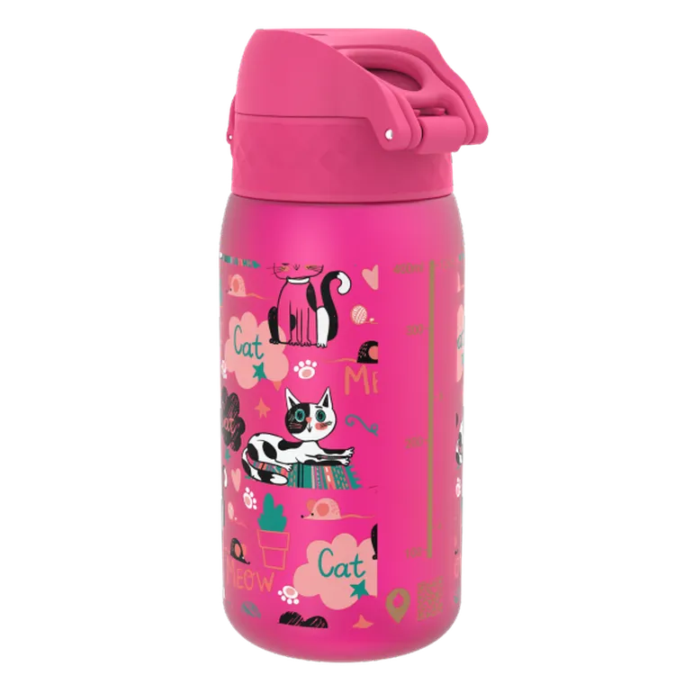 Ion8, Kotki, bidon z ustnikiem, różowy, 350 ml
