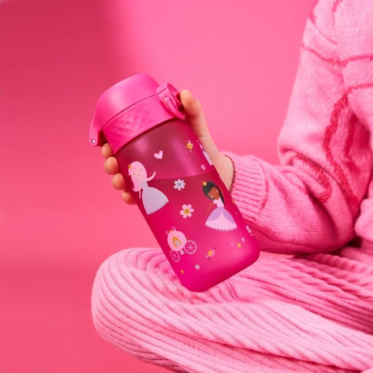 Ion8, Księżniczki, bidon z ustnikiem, różowy, 350 ml