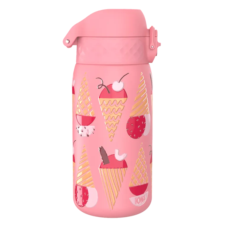 ION8, Lody, bidon z ustnikiem ze stali nierdzewnej, różowy, 400 ml
