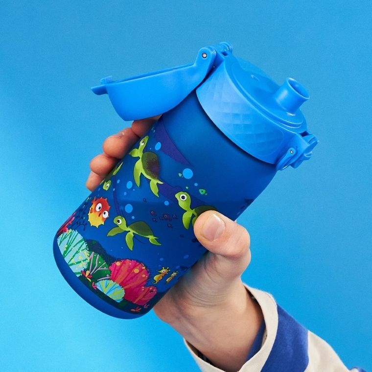 ION8, Morskie zwierzęta, bidon z ustnikiem, niebieski, 350 ml