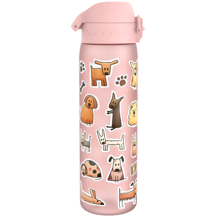 Ion8, Pieski, bidon z ustnikiem, jasny róż, 500 ml