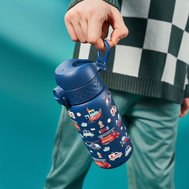 ION8, Pojazdy ratownicze, bidon z ustnikiem ze stali nierdzewnej, morski, 400 ml