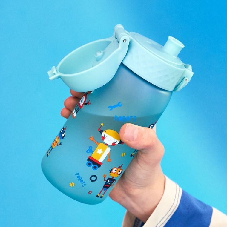 ION8, Roboty, bidon z ustnikiem, niebieski, 350 ml