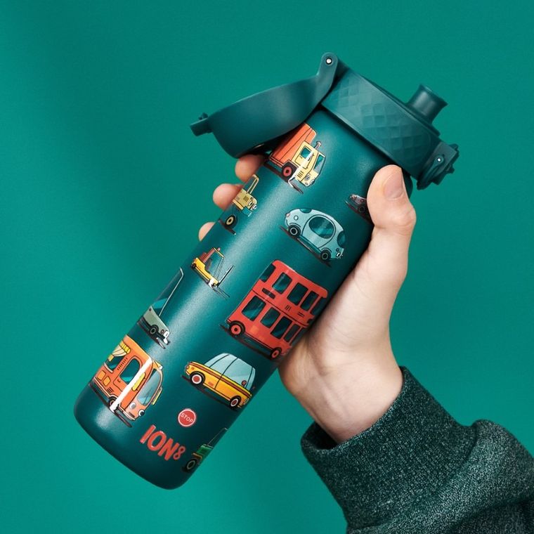 ION8, Samochody, bidon stalowy z ustnikiem, morski, 600 ml