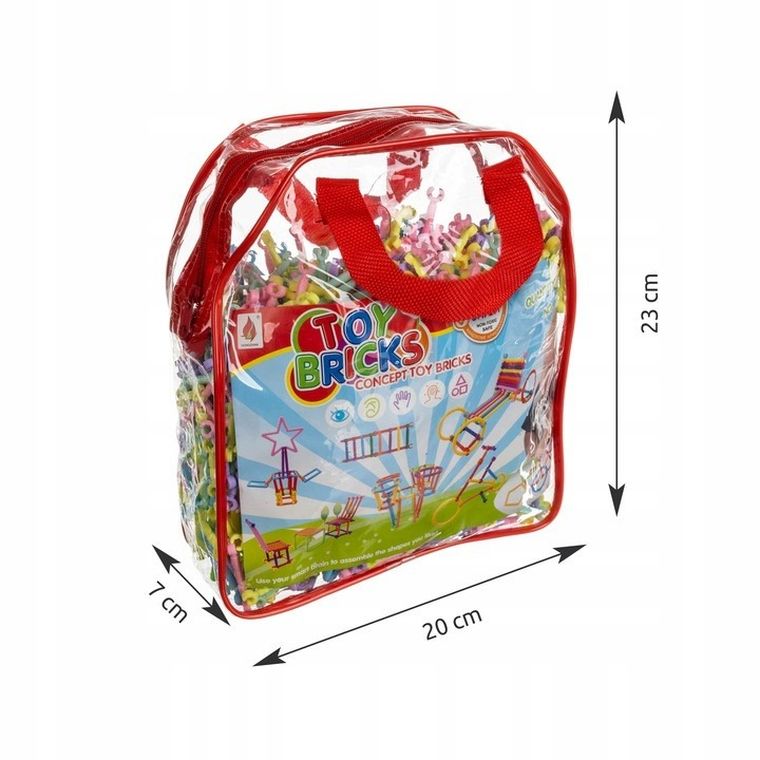 Iso Trade, klocki konstrukcyjne, słomki, 1000 elementów