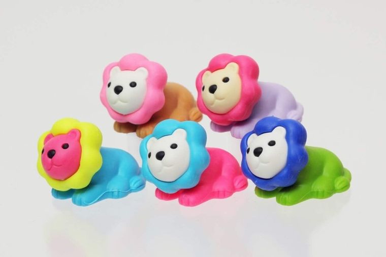 Iwako, gumki do ścierania, lew, 5 szt.