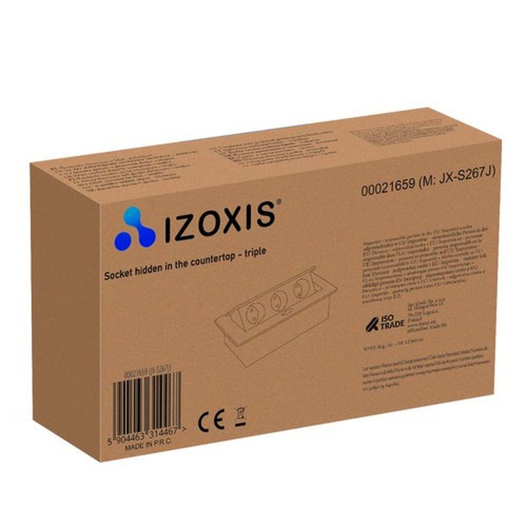 Izoxis, gniazdo chowane w blat, potrójne