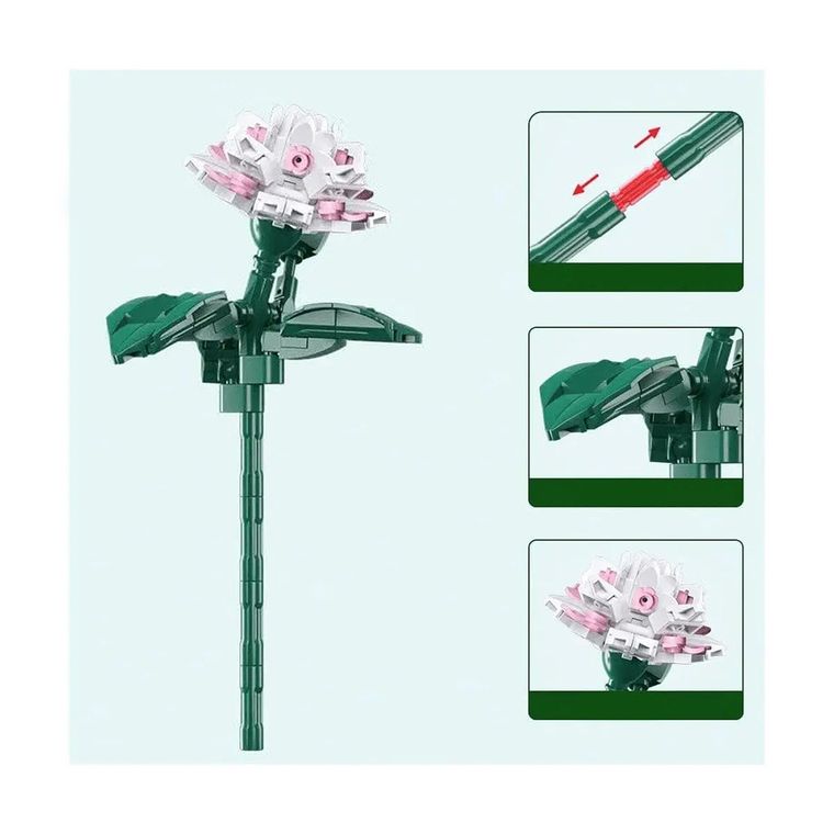 J Bricks, Kwiat Kamelia, klocki konstrukcyjne, 127 elementów