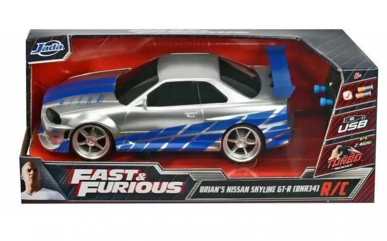 Jada, Fast & Furious, Nissan Skyline GTR, model pojazdu, zdalnie sterowany, 1:16