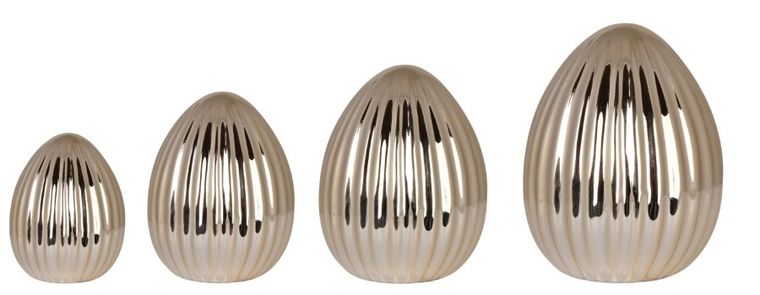 Jajko ceramiczne, złote, mini, 8,5-7-7 cm