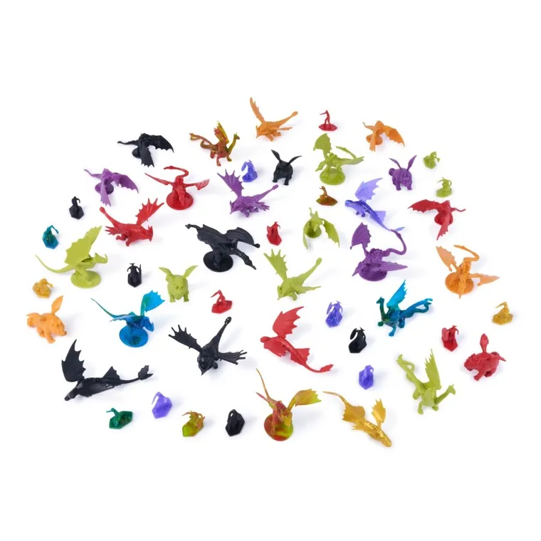 Jak wytresować smoka, Kolekcja Smoków, zestaw figurek w wiaderku, 50 elementów