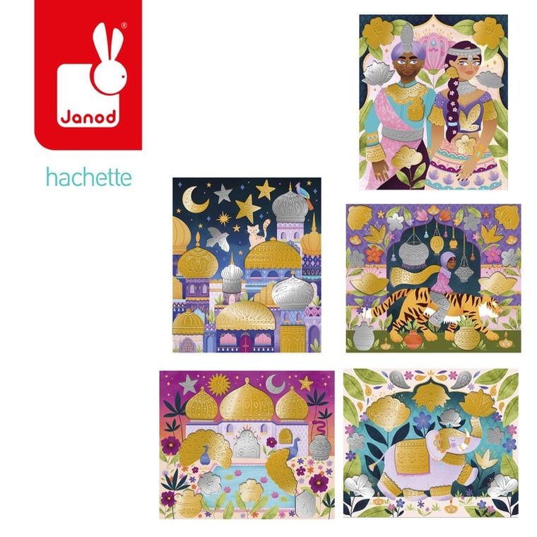 Janod, Bollywood, metalowe naklejki do wytłaczania