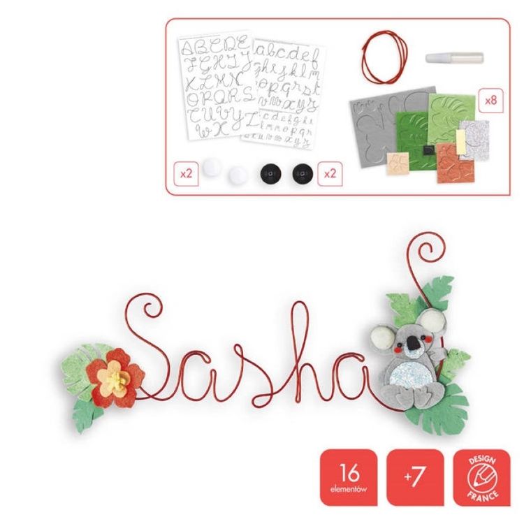 Janod, Dekoracja z imieniem, Koala, zestaw kreatywny