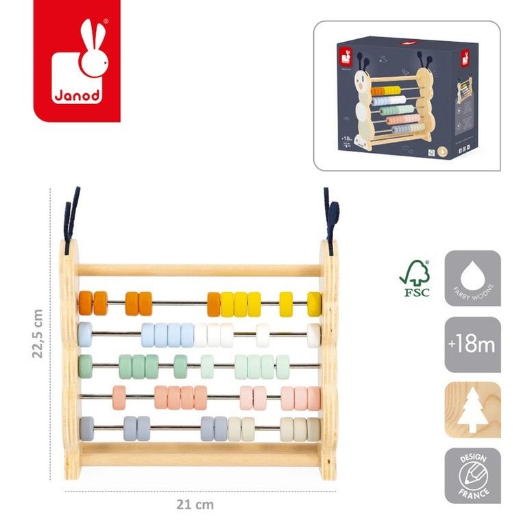 Janod, drewniane liczydło, gąsienica