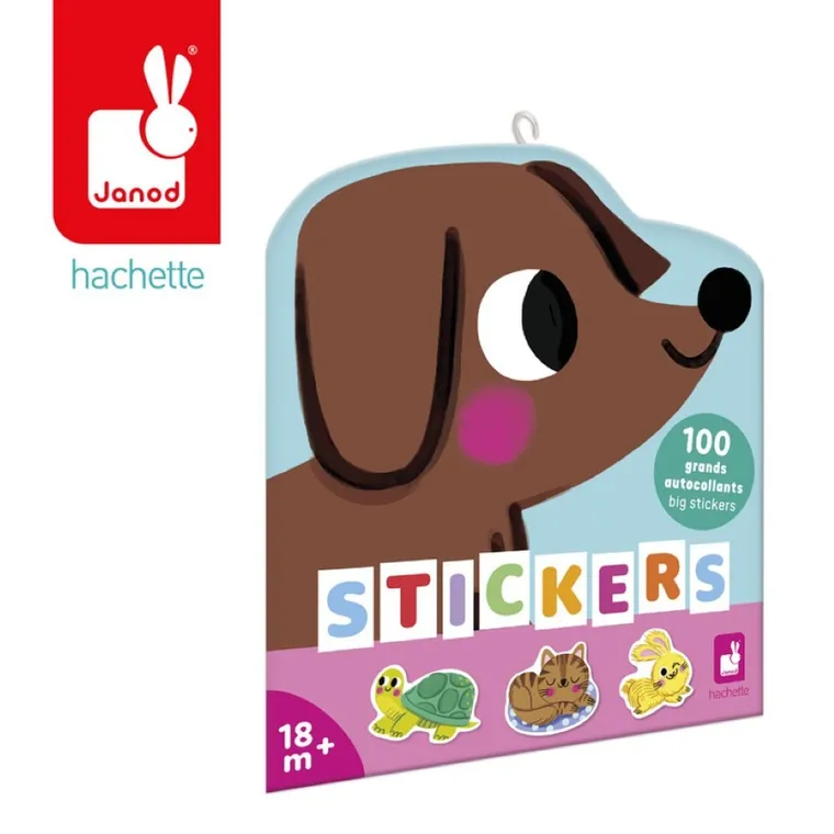 Janod, duże naklejki, domowe pupile, 100 szt.