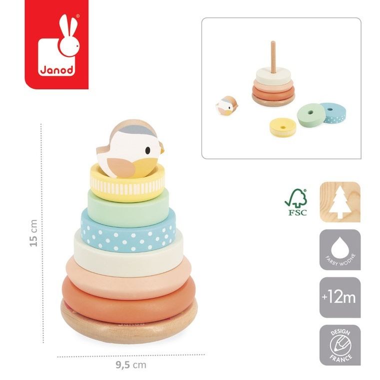 Janod, Gniazdko Pure, piramida, drewniana